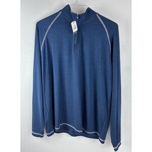 Johnnie-O Mens L Blue Performance 1/4 Zip Pullover Shirt "Collier" Golf